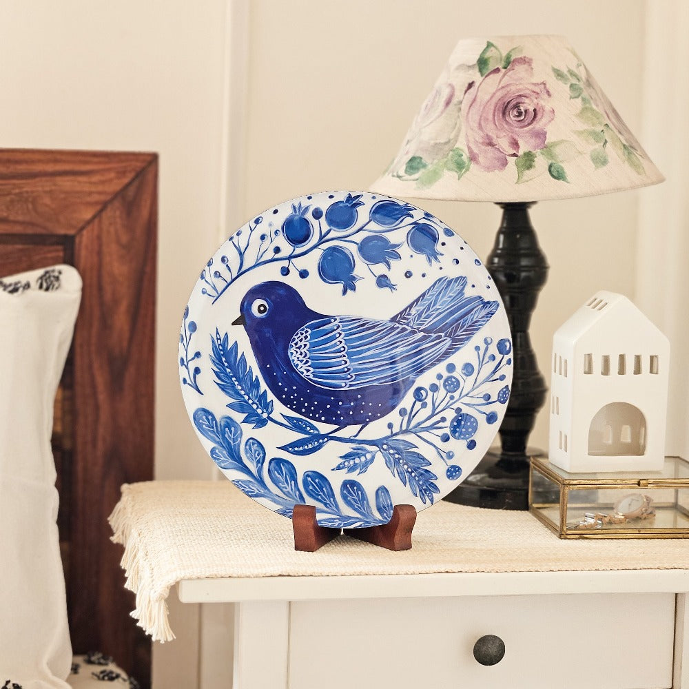 Bird Single Wall Plate with wooden stand