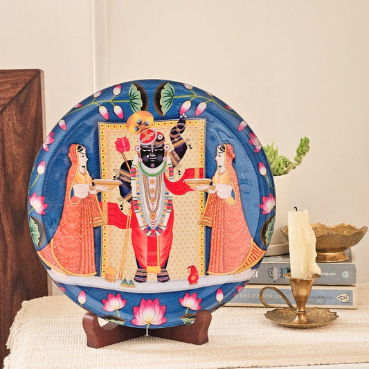 Srinathji Single Wall Plate 10 Inch with Stand