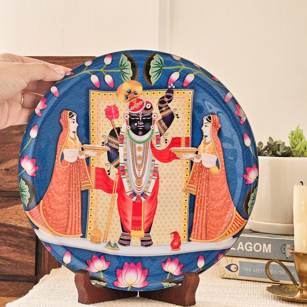 Srinathji Single Wall Plate 10 Inch with Stand