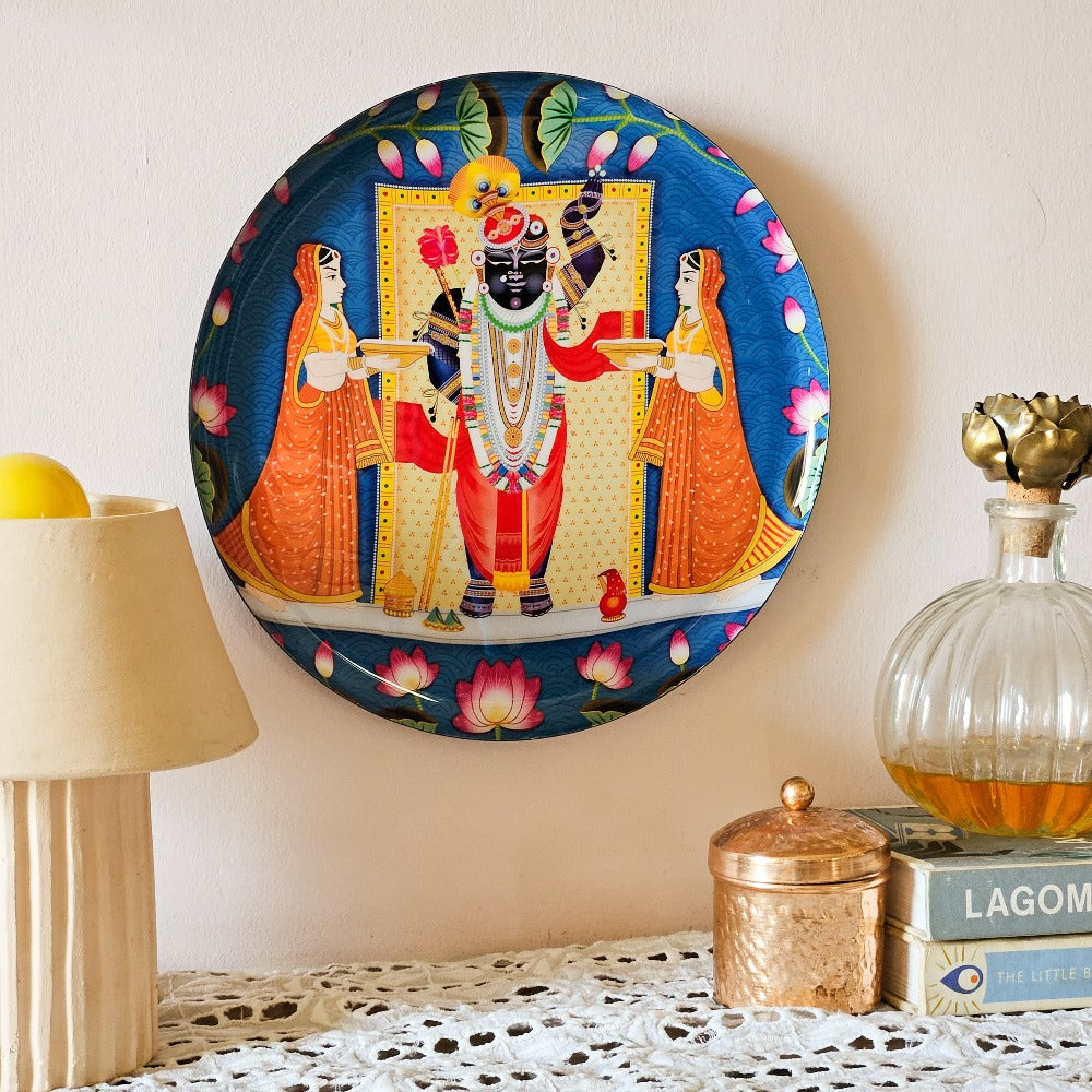 Srinathji Single Wall Plate 10 Inch with Stand