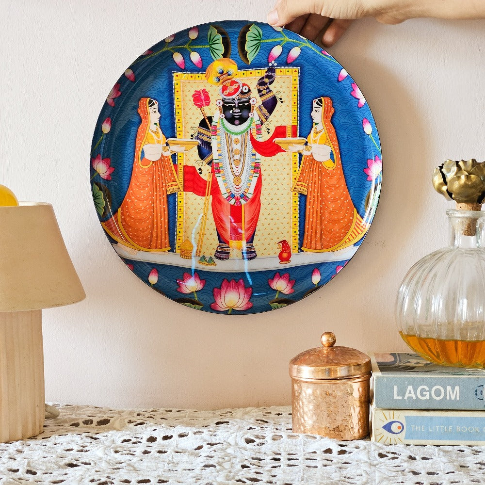 Srinathji Single Wall Plate 10 Inch with Stand