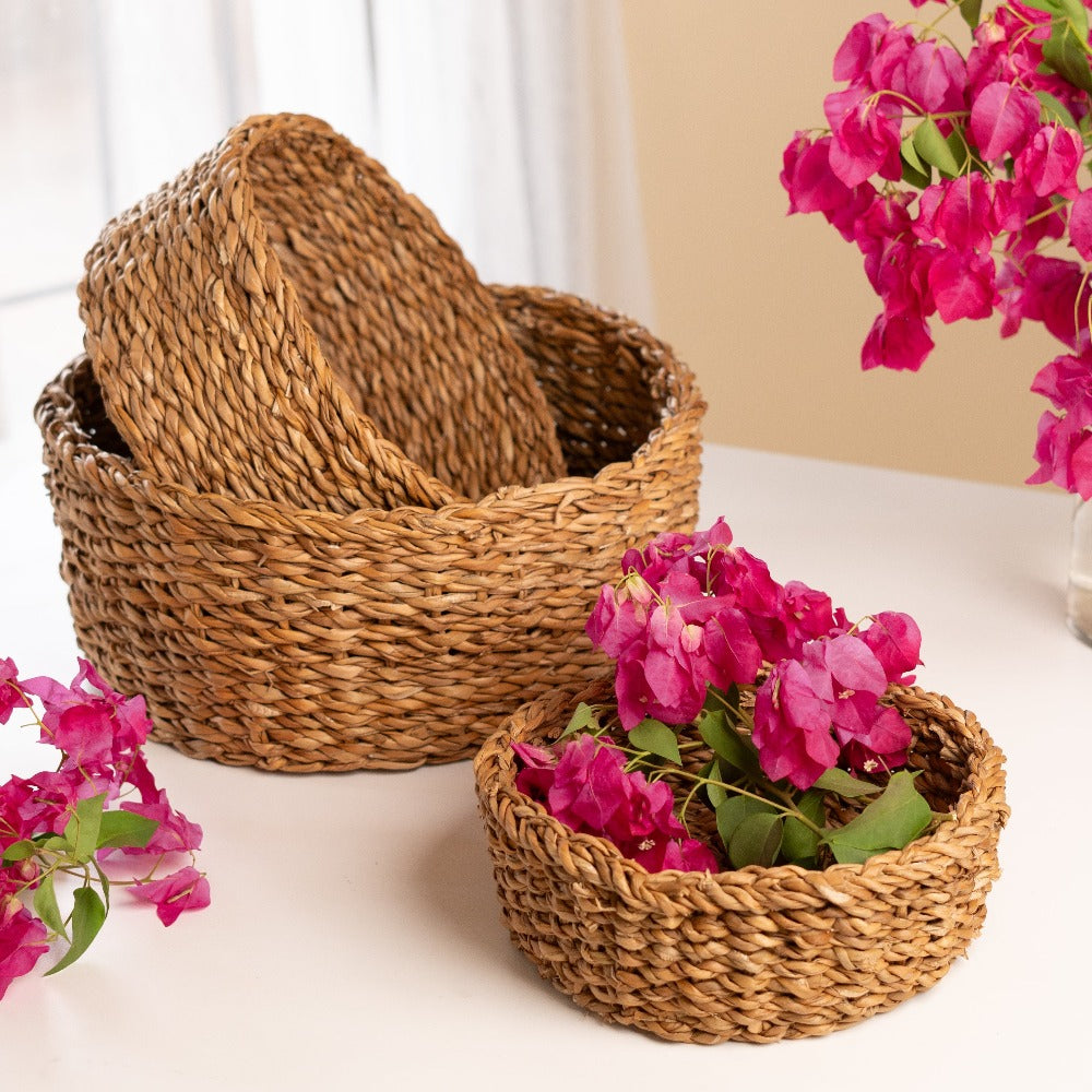 Seagrass Round Basket -Set of 3