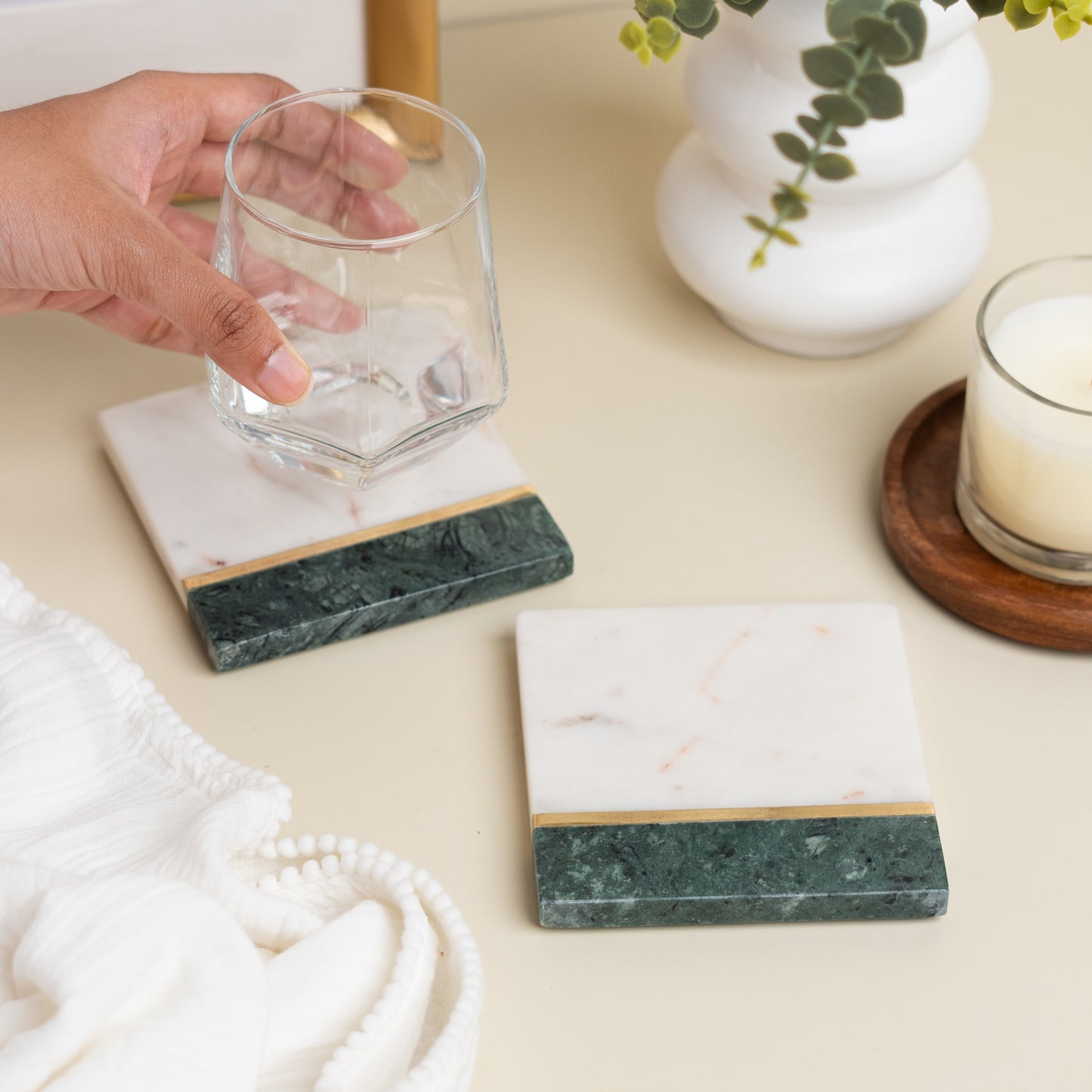 Marble Pine Coasters- Set of 2