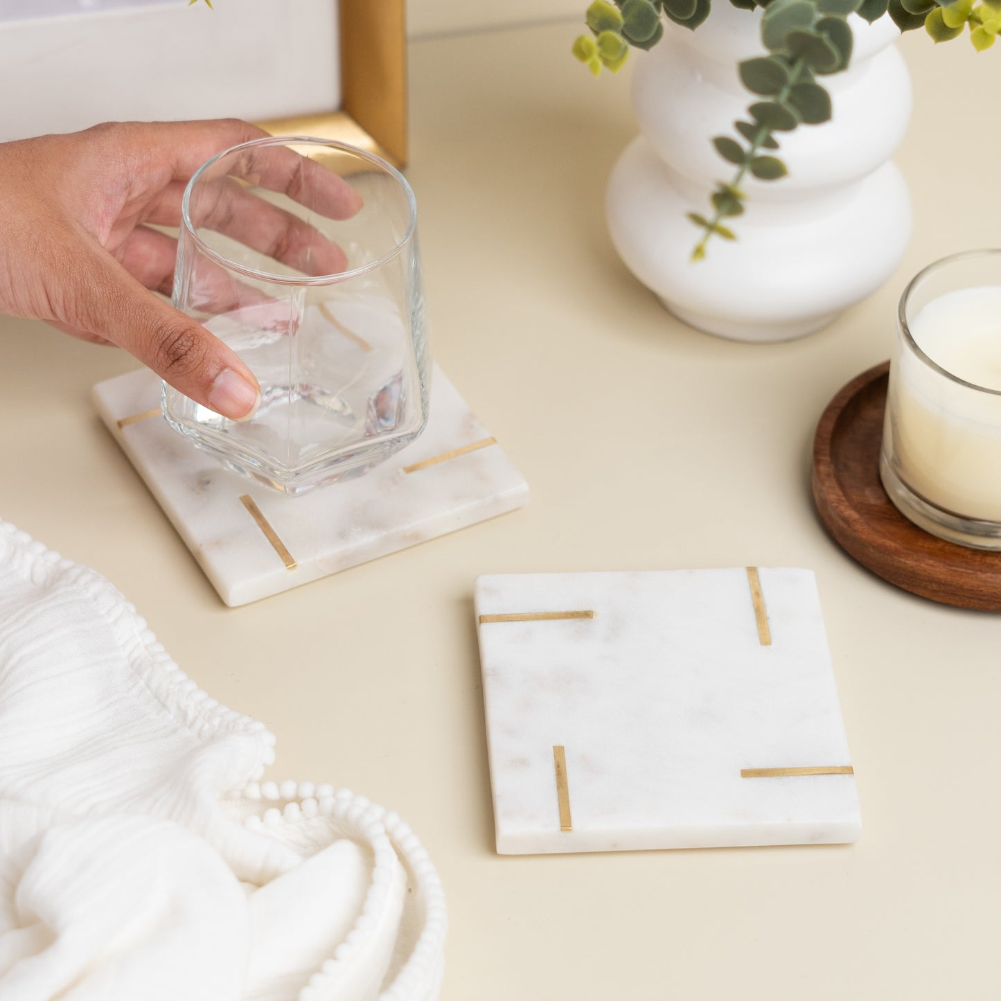 Marble Minar Coasters- Set of 2