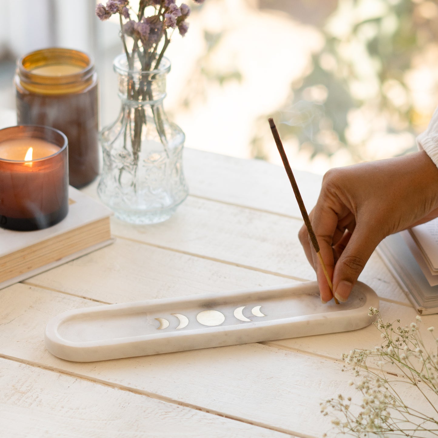 Marble Lunar Incense Holder