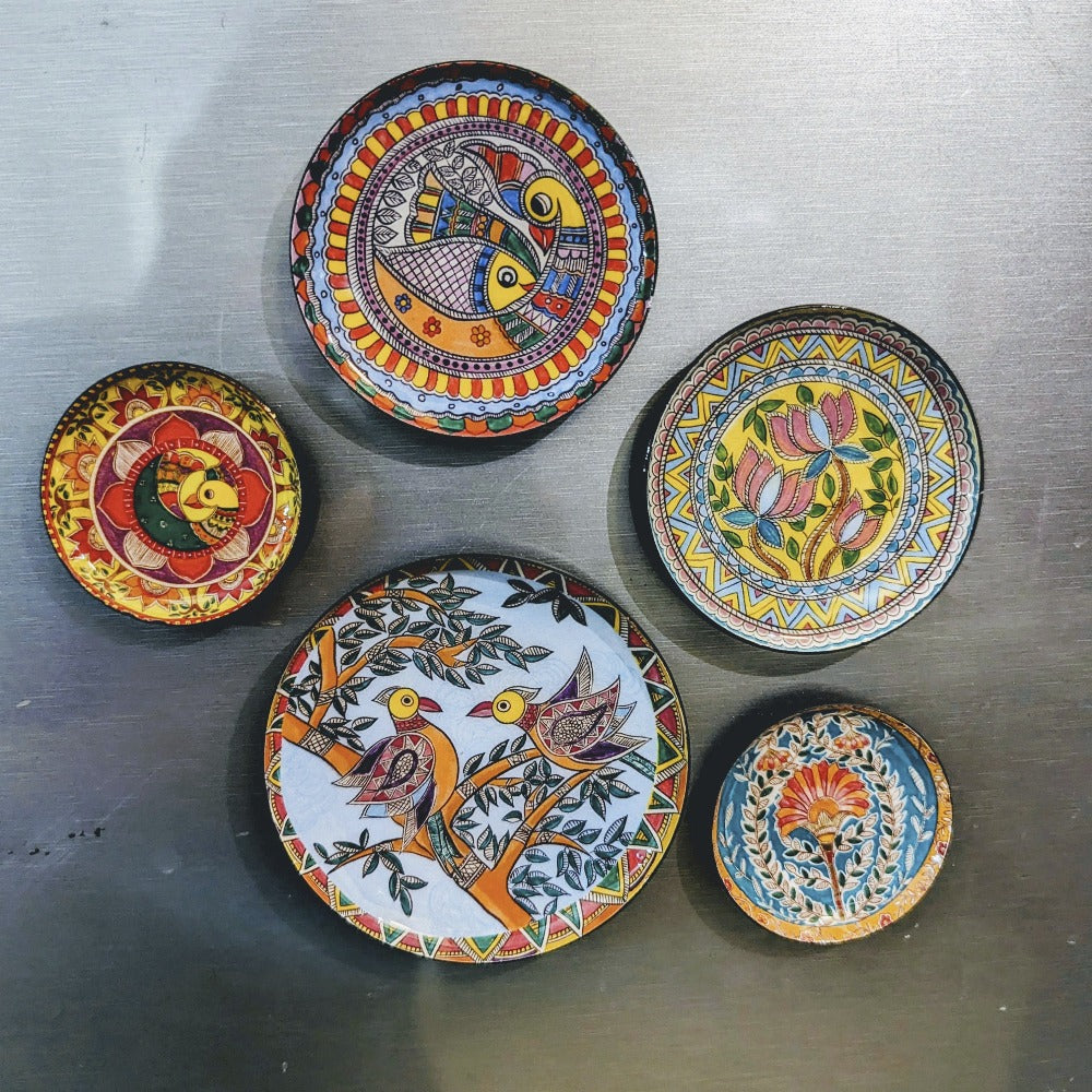 Madhubani Fridge Magnets- set of 5