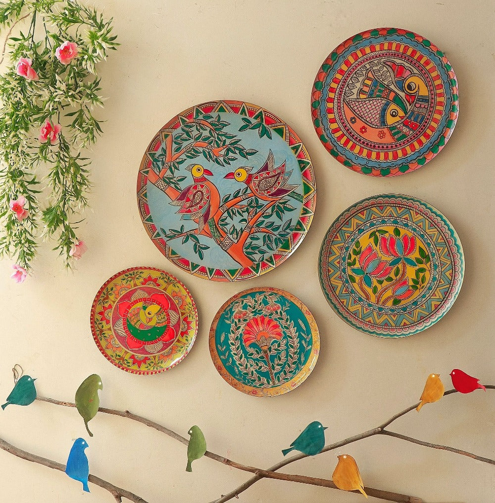 Madhubani Wall Plates- Set of 5