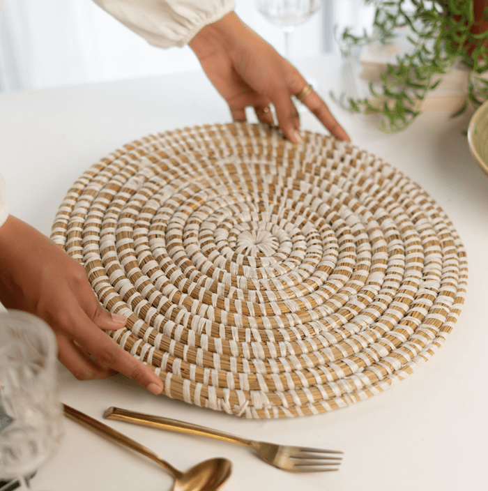 River Grass Round Table Mat - Set of 6