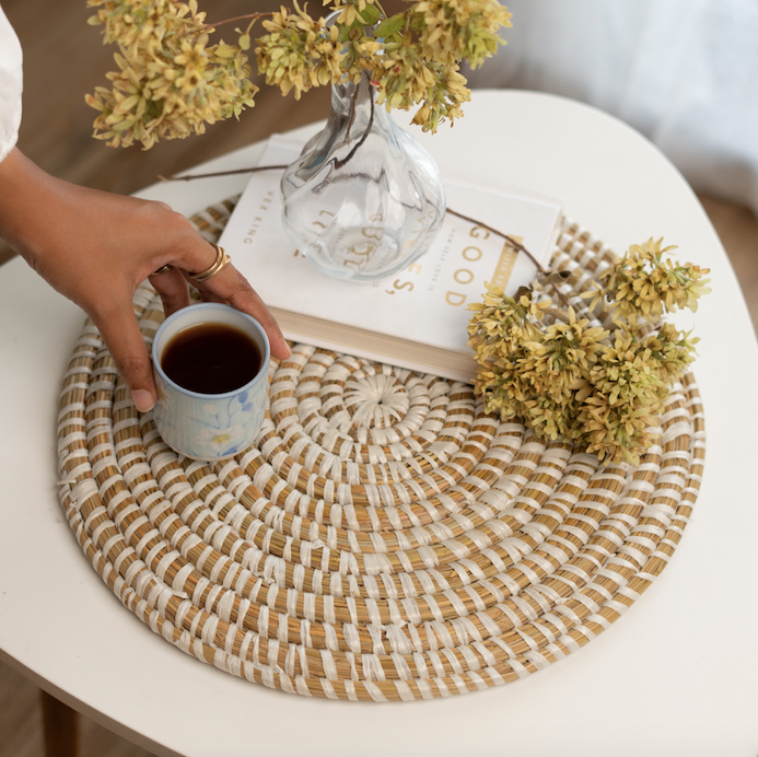 River Grass Round Table Mat - Set of 6