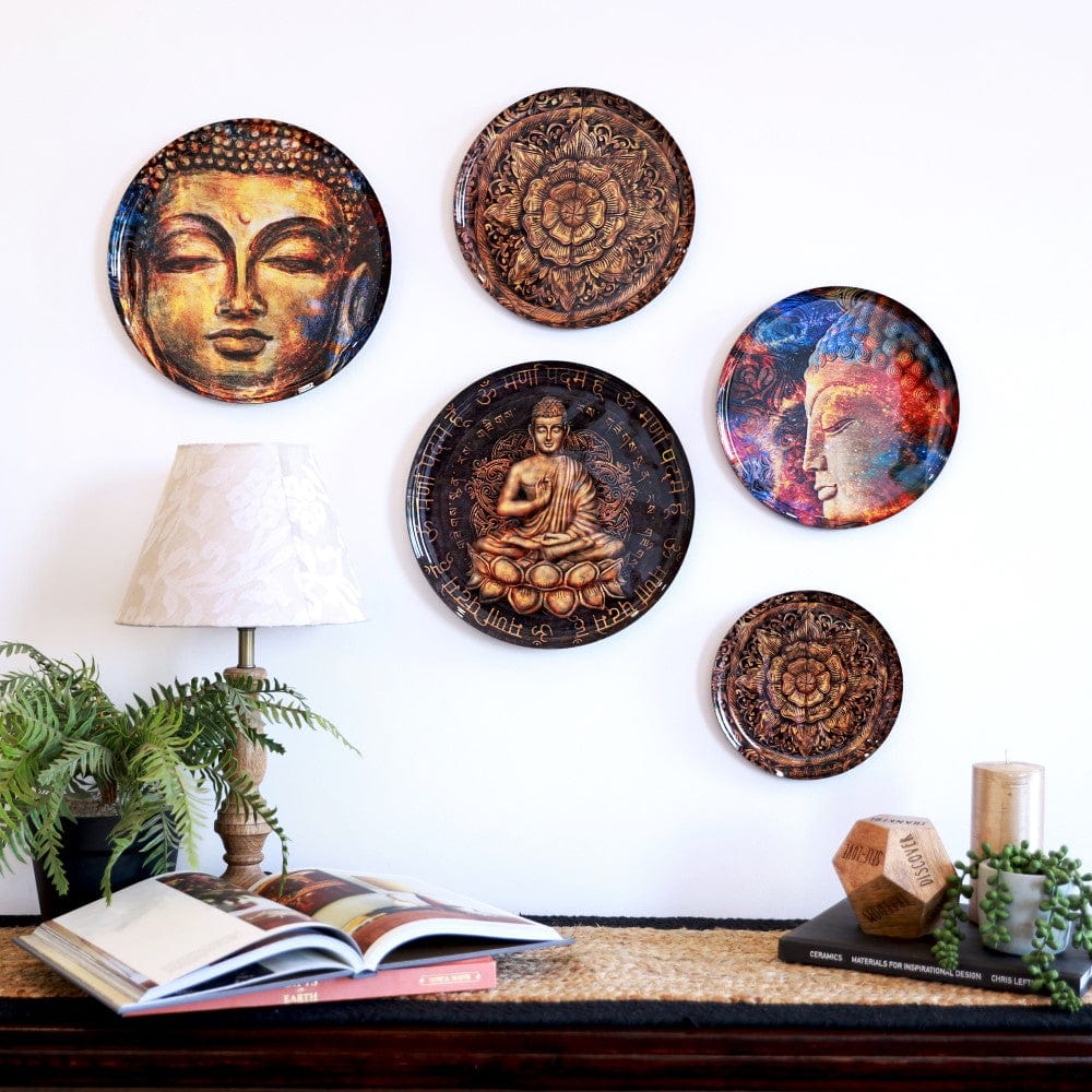 Buy Nirvana Iron Wall Plates Brown- Set of 5 Online | Ritualistic