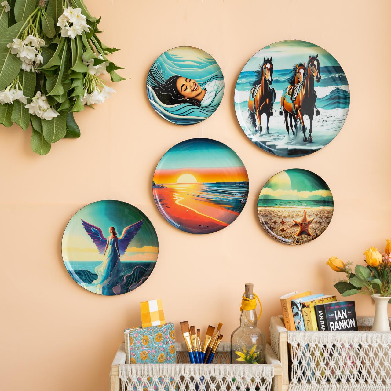 Indian Ocean Wall Plates- Set of 5